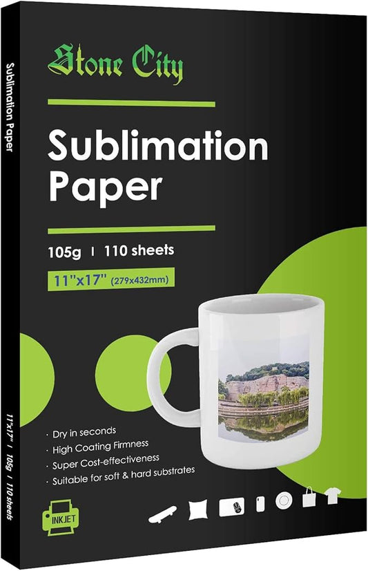 Stone City Sublimation Paper 11x17 Inch 110 Sheets 105g by StoneCity