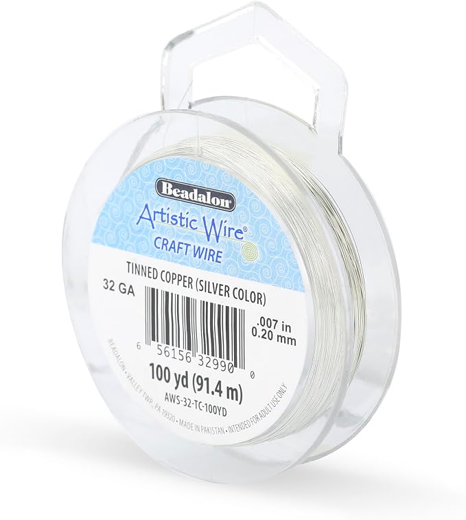 Artistic Wire, 32 Gauge Tarnish Resistant Tinned Copper Craft Wire, 100 yd by Unknown