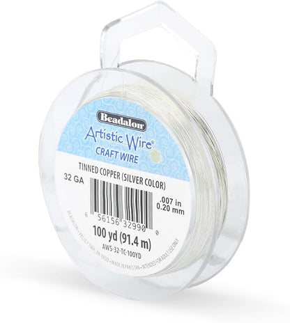 Artistic Wire, 32 Gauge Tarnish Resistant Tinned Copper Craft Wire, 100 yd by Unknown