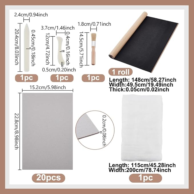 AHANDMAKER Book Binding Kits Include 20Pcs 6"x9" Chipboards Black 19.5"x58.3" - Image 2