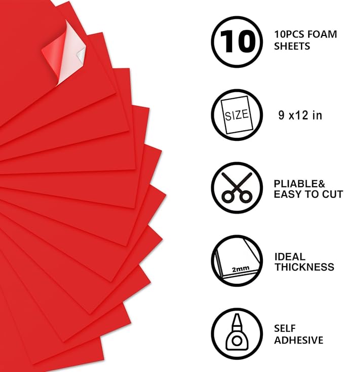 MEARCOOH Self Adhesive Foam Sheets - Image 2