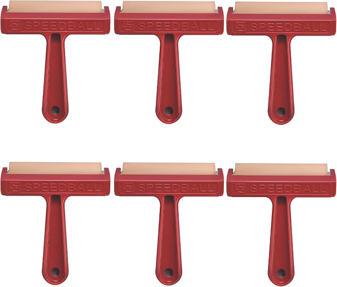 Speedball Pop-in Soft Rubber Brayer, Comfort Grip Handle by SpeedballArt
