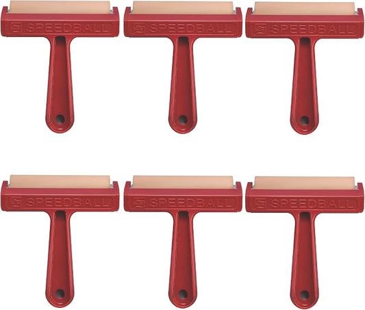 Speedball Pop-in Soft Rubber Brayer, Comfort Grip Handle by SpeedballArt
