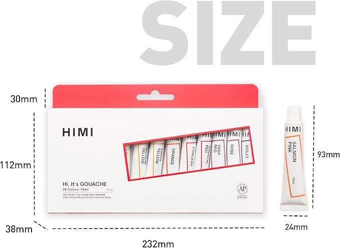 HIMI Gouache Paint Tube Set -24 Colors 12ml, - Image 5