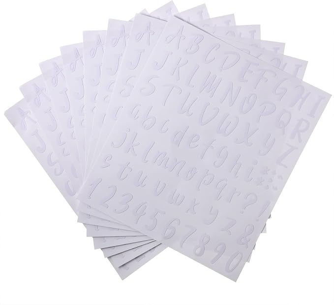 Outus 576 Pieces 8 Sheets Letters Stickers Self Adhesive Vinyl Letter Alphabet - Image 3