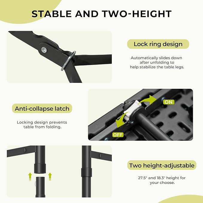 4Ft Folding Table Adjustable Height Portable Folding Tables Heavy Duty 400 lbs - Image 4