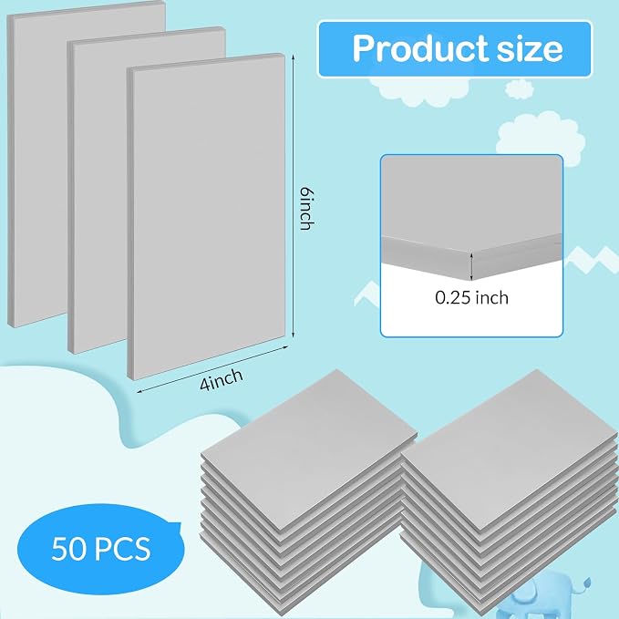 Frienda 50 Pack Rubber Carving Blocks 4 x 6 Inch, Rubber Stamp Carving Blocks - Image 2
