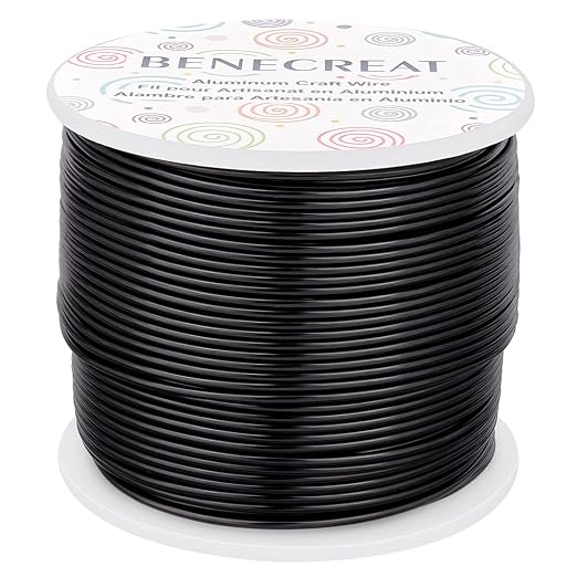 BENECREAT 15 Gauge 220FT Black Aluminum Wire Anodized Jewelry Craft Wire by BENECREAT