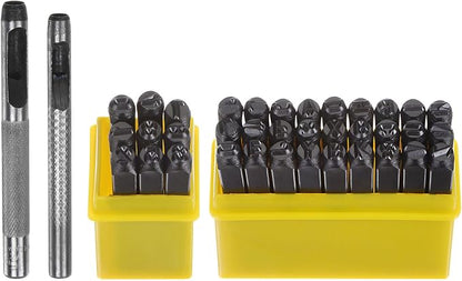 HARFINGTON 36pcs Metal Stamping Kit 3/16" Steel Letter Punch Press Tool by HARFINGTON