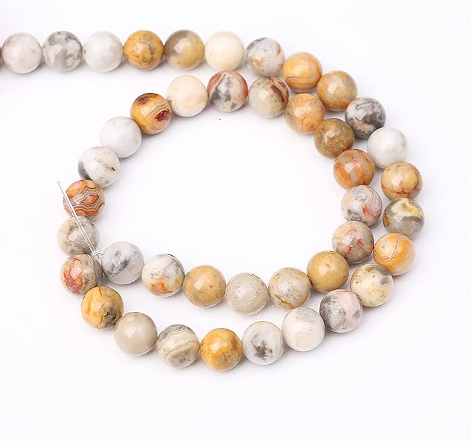 38pcs 10mm Natural Stone Beads Crazy Lace Agate Healing Energy Gemstone Round - Image 5