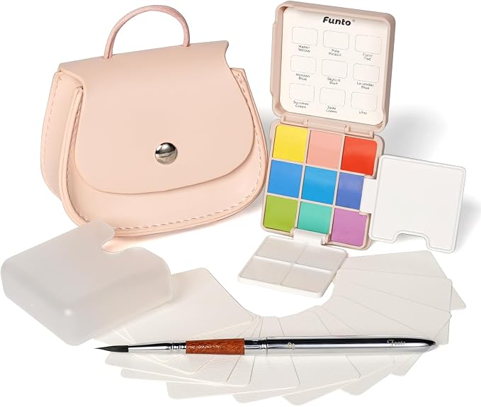 Funto Pocket Watercolor Set, Travel Color Kit, by FUNTO
