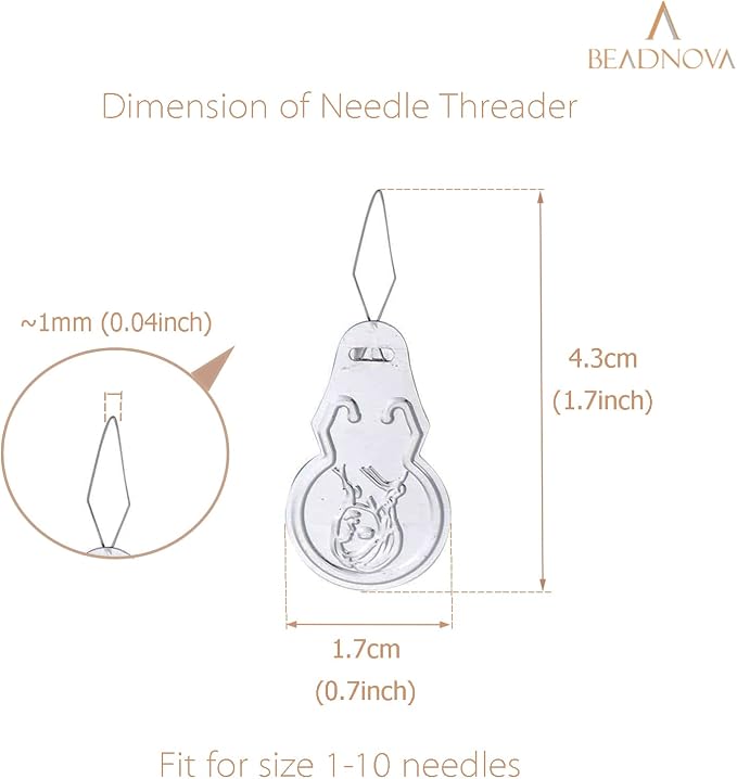 BEADNOVA Embroidery Needle Threader Tool 50pcs Aluminum Sewing Machine Needle - Image 2