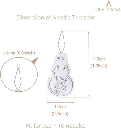 BEADNOVA Embroidery Needle Threader Tool 50pcs Aluminum Sewing Machine Needle - Image 2