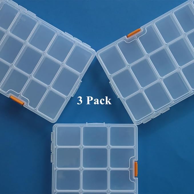 BangQiao 3 Pack 24 Grids Clear Plastic Storage Box - Image 8