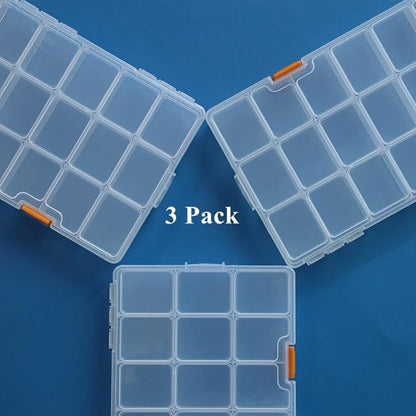 BangQiao 3 Pack 24 Grids Clear Plastic Storage Box - Image 8