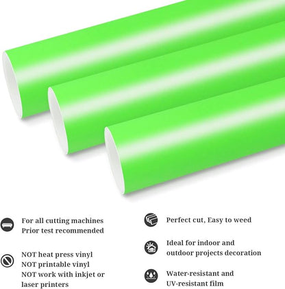 TECKWRAP Permanent Adhesive Vinyl 12" x 10ft, Matte Neon Green - Image 2