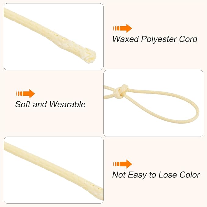 MECCANIXITY Waxed Cord 1.2mm Waxed Polyester Cord 175 Yard Wax String - Image 3