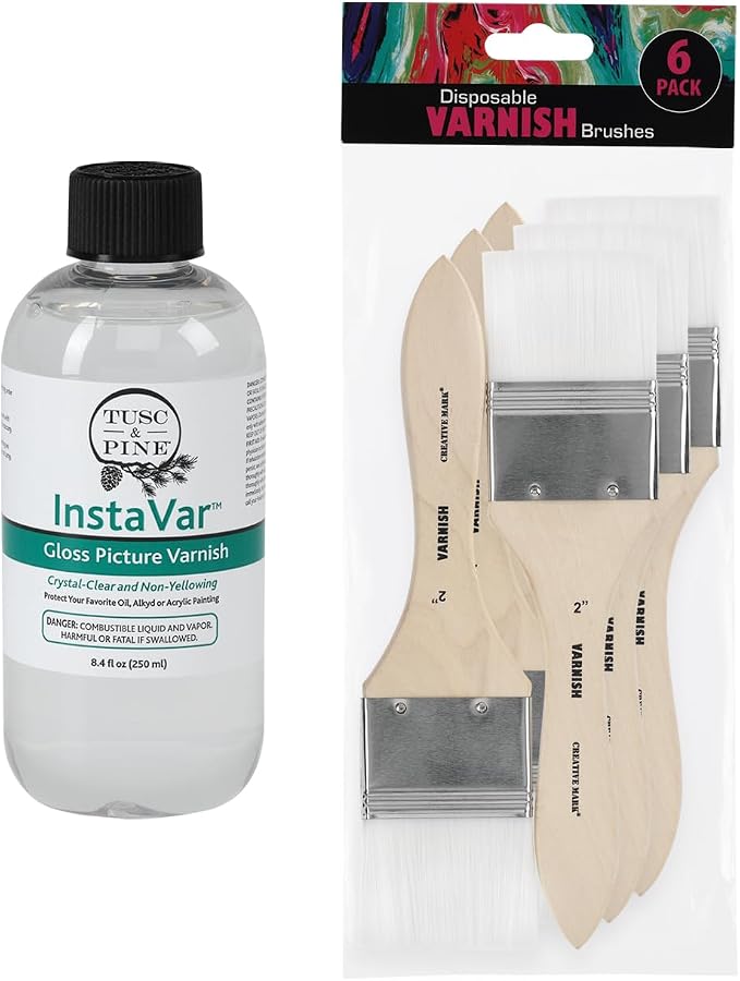 Jerry's Artarama InstaVar™ Gloss Picture Varnish & Varnish Brush Sets by Jerry%27s+Artarama
