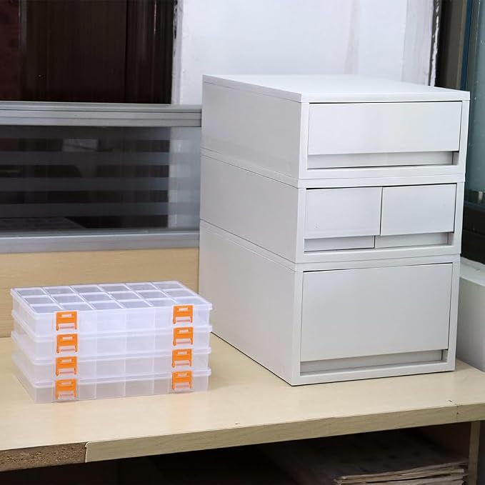 BangQiao 4 Pack 18 Grids Clear Plastic Storage Box - Image 6