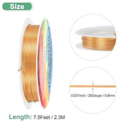 0.8 mm/20 Gauge Copper Wire for Jewelry Making, 7.5FT Copper Beading Craft Wire - Image 3