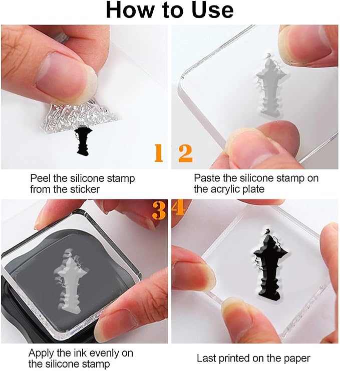 Halloween Words Clear Stamps for Card Making anding Halloween Alphabet Skulls - Image 3