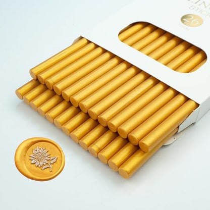 Wax Seal Stick, Ioggtser 26 PCS Gold Mini Glue Gun Wax Seal Stick by Ioggtser