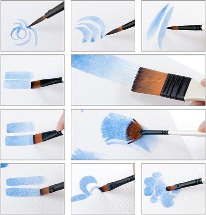 Transon Paint Brush Kit 10pcs Art Brushes and 1 Paint Spatula - Image 2