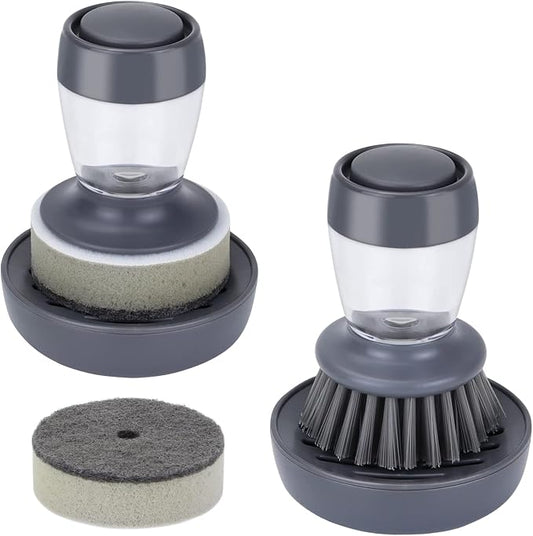 Dish Brush with Soap Dispenser, Kitchen Scrub Brush by DAPOWER