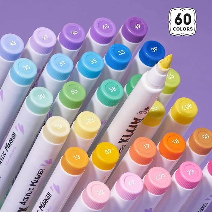 Arrtx 60 Colors Paint Markers Pens, Acrylic Paint Pens - Image 7