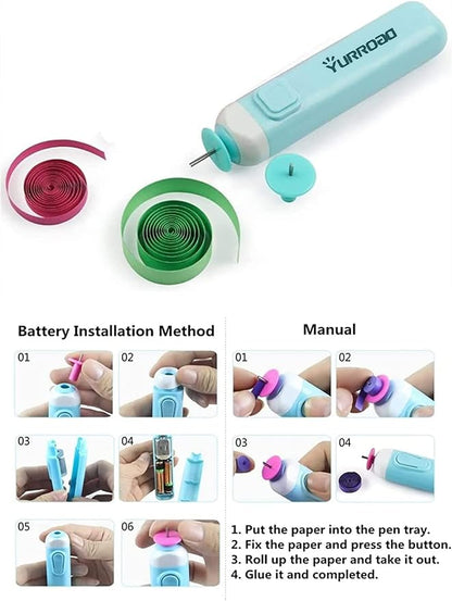 19pcs Beginners Quilling Tools Kit Electric Slotted Quilling Pen Template Board - Image 2