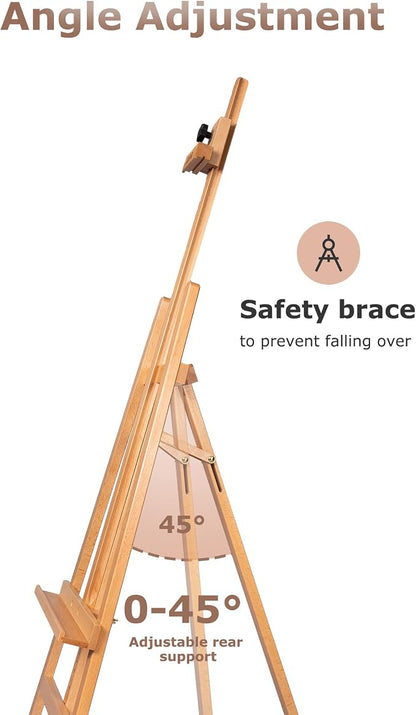 DJAR A Frame Wooden Art Easel for Painting, 57’’-76’’ Adjustable Height - Image 4
