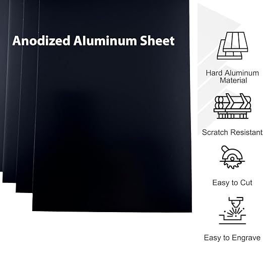 10Pcs Black Anodized Aluminum Sheet 5" x 7" x 1/32" Corrosion-Resistant Metal - Image 3