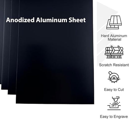 10Pcs Black Anodized Aluminum Sheet 5" x 7" x 1/32" Corrosion-Resistant Metal - Image 3