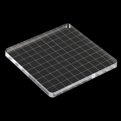 PATIKIL 4" x 4" Acrylic Stamp Block, 2 Pack Clear Stamping Block - Image 4