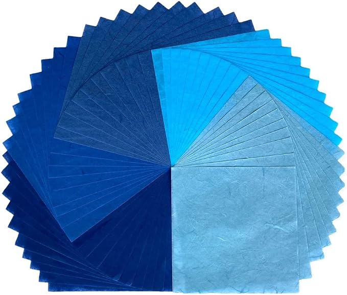 50 Sheets 6 x 6 Inches Natural Fiber Mulberry paper Sheets Square Origami Paper by RATREE888