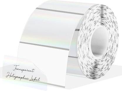 3x2 Inch Transparent Holographic Thermal Labels Stickers, Perforation Line by Unknown