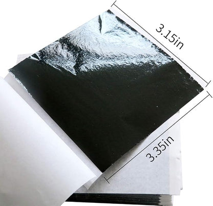 KINNO Imitation Gold Leaf Sheets Black Foil Multipurpose - Image 2