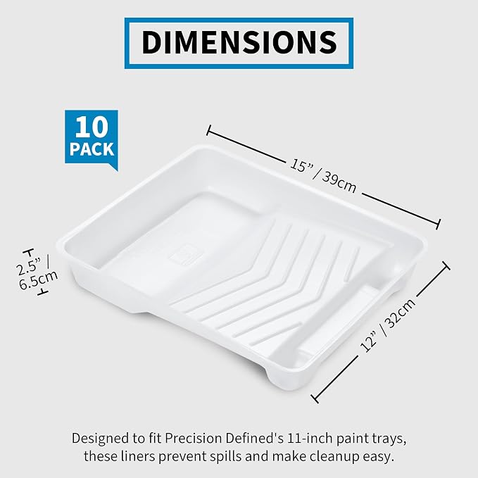 Precision Defined Paint Trays, Paint Roller Trays Liner, Plastic Paint Pan - Image 3