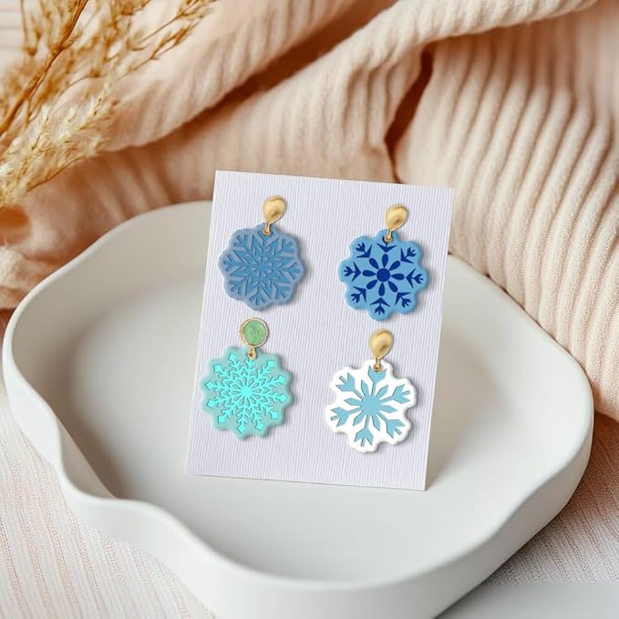 CHGCRAFT Polymer Clay Texture Sheets Winter Snowflakes Silicone Texture Stamp - Image 5