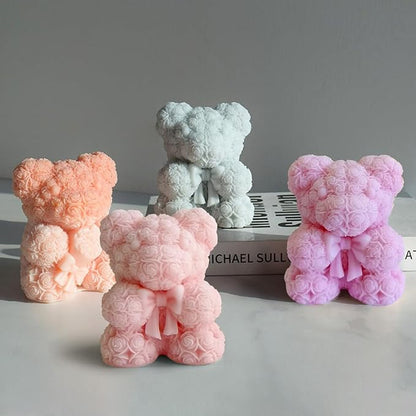 Bowtie Rose Bear Candle Mold - Image 8