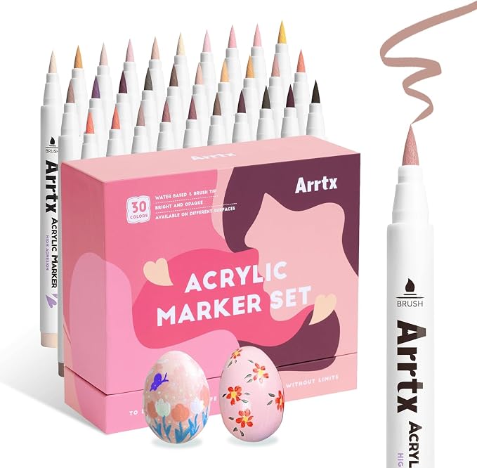 Arrtx 30 Colors Skin Color Acrylic Paint Pens, Skin Tone Paint Markers Paint - Image 9