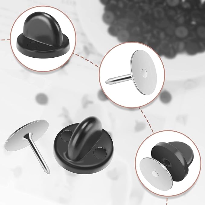 240 Pairs Rubber Blank Pin Backs Butterfly Clutch Backings Holder Tie Tacks - Image 3