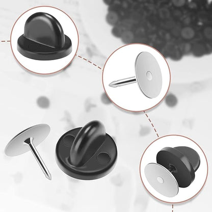 240 Pairs Rubber Blank Pin Backs Butterfly Clutch Backings Holder Tie Tacks - Image 3