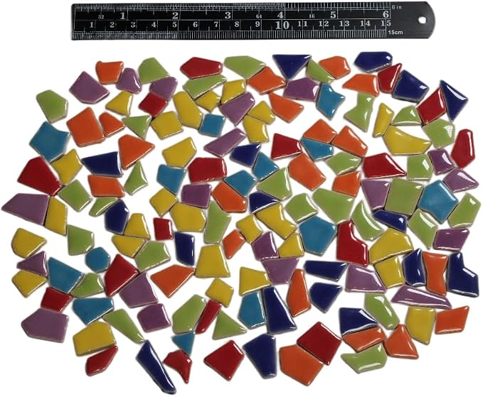Ceramic Mosaic Tiles for Crafts & Art Projects 200 Grams Vibrant Colors Pieces - Image 10