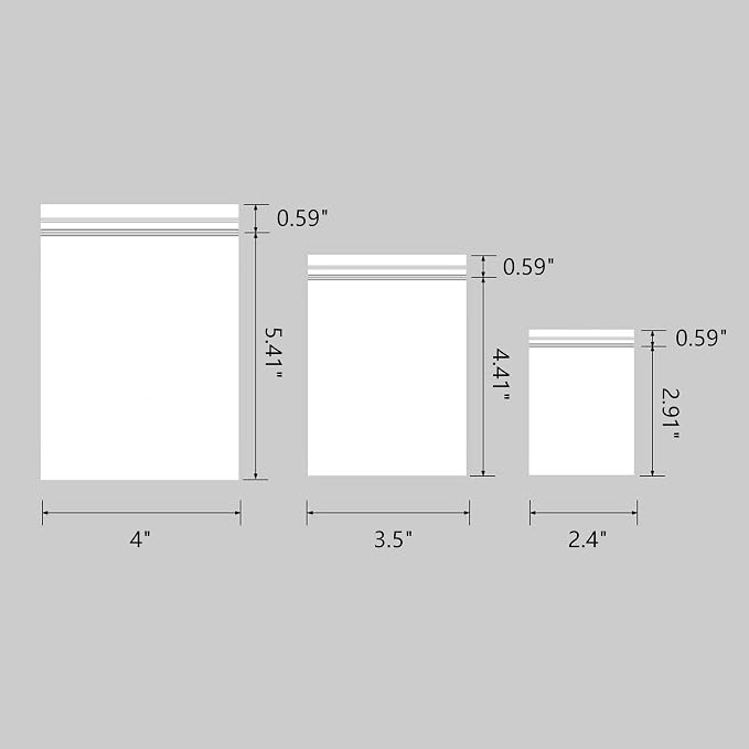Small Plastic Bags for Jewelry 300pcs 3 Assorted Sizes Clear Zipper Baggies - Image 2