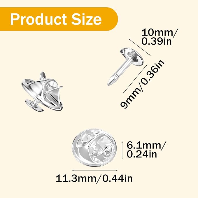 150 Sets Pin Backs Replacement Lapel Butterfly Clutch Pin Silver Butterfly Tie - Image 2