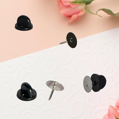 60 Pairs Rubber Pin Backs, 9mm×10mm Butterfly Clutch Backings, Craft Making - Image 4