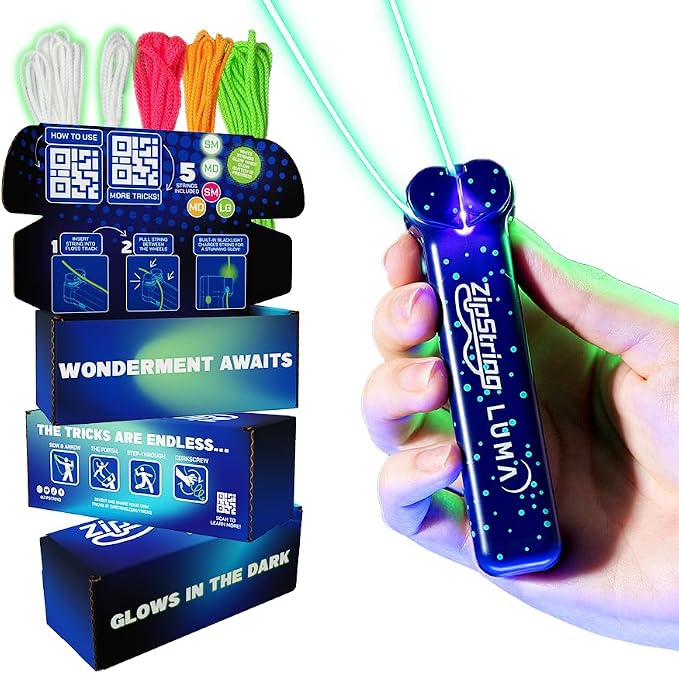 ZipString Luma - The Patented Glow-in-The-Dark Toy That Flies a Loop of String by ZIPSTRINGLLC