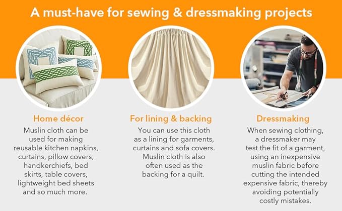 AK TRADING CO. Muslin Fabric/Textile Unbleached - Image 7