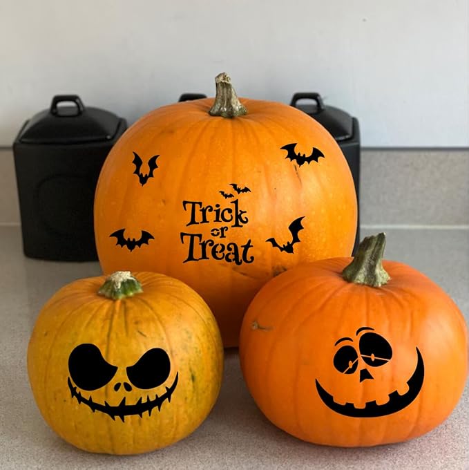 Halloween Stencils for Painting on Wood 3inch Reusable Pumpkin Ghost Face - Image 4